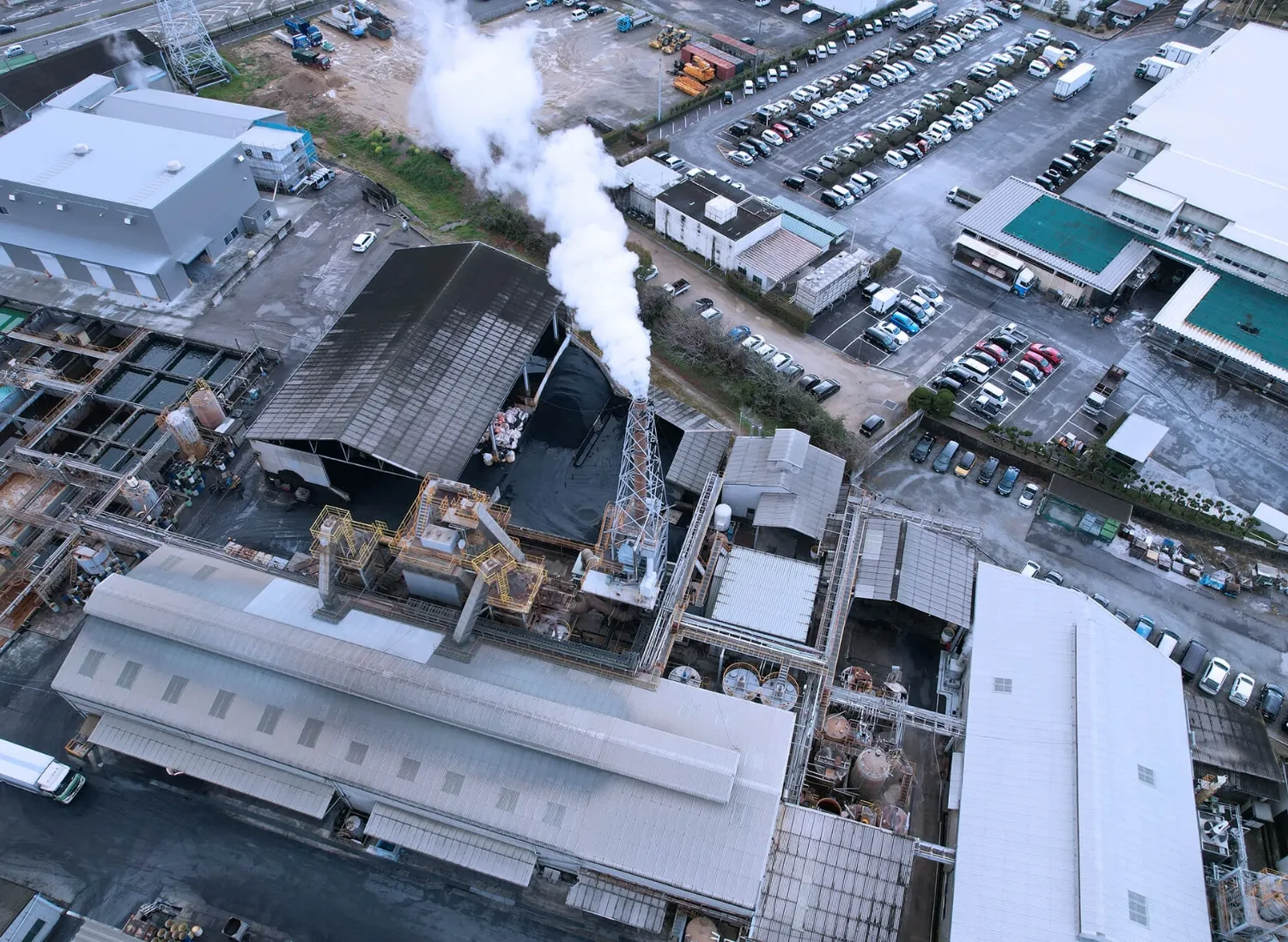 上空から見た会社の写真